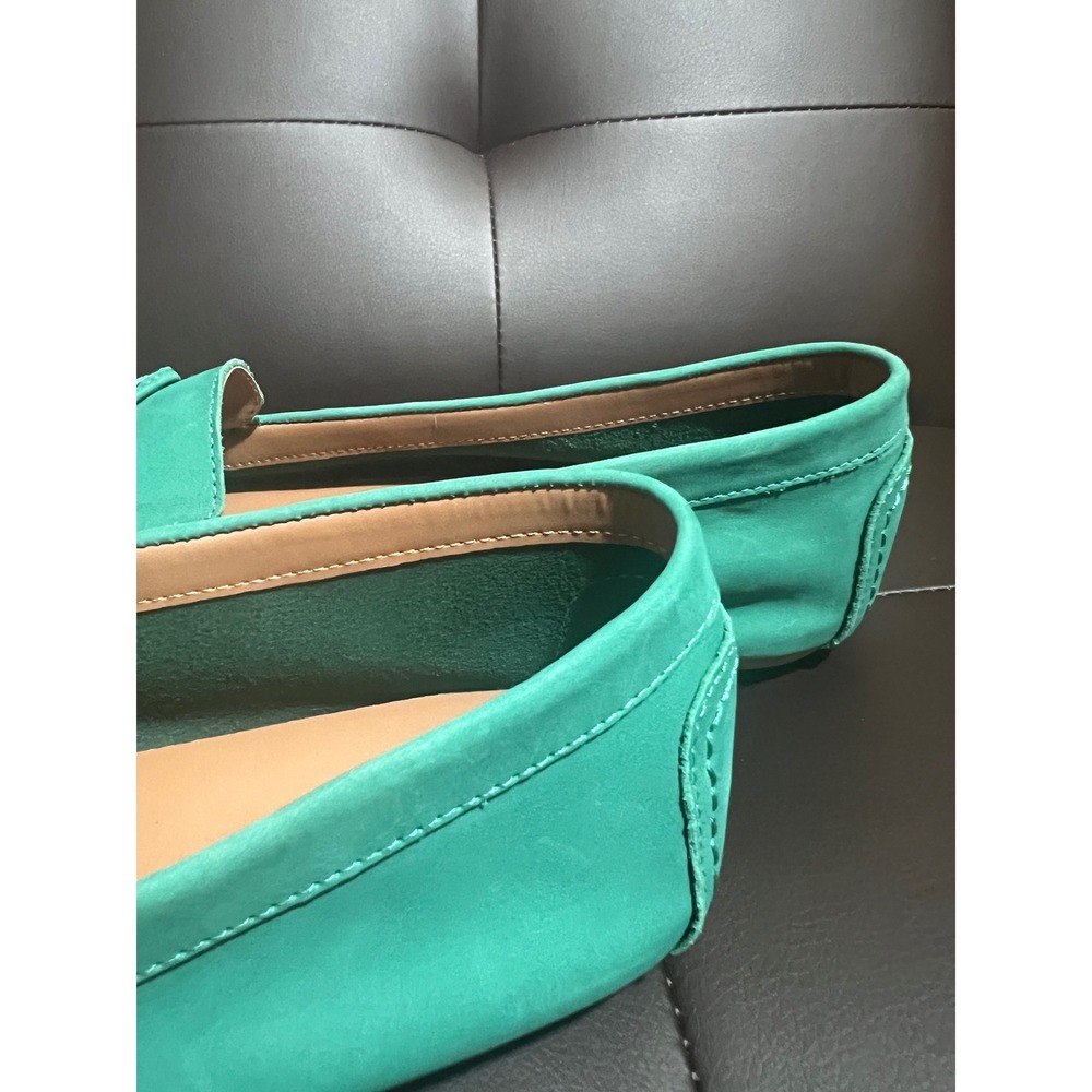 J.Crew Womens Teal Turquoise Nubuck Leather Driving Moccasins Loafers Size 11 - Picture 4 of 9
